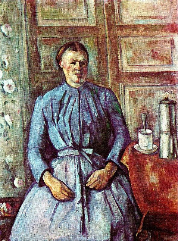 Paul Cezanne kvinna med kaffekanna France oil painting art